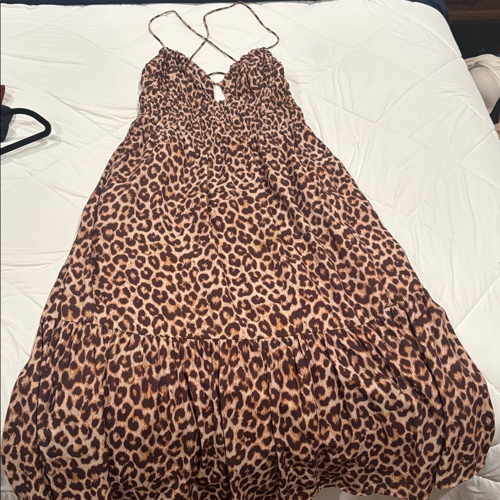Astr Brown and Tan Maxi Dress